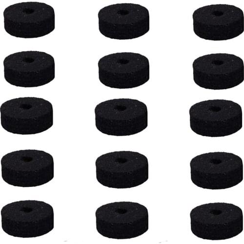 Quality Round Soft Black Cy/Mb Stand Felt Washer Replacement, Suitable for 15 Sets of Drums