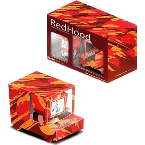 Red Hood Van Car Box Cubee Ornaments Folding Cutting Mini 3D Paper Model Papercraft DIY Kids Adult Handmade Craft Toys ER-023