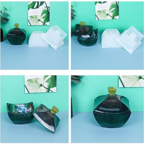 H9ED Square Storage Box Container Resin Molds Storage Box Mould Silicone Mold for DIY Epoxy Resin Trinket Holder Home Decor
