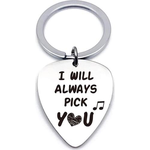 Best Love Guitar Pick Gifts Stainless Steel Guitar Pick Keychain Love Gift Ideas for Lover Anniversary Valentines Christmas Gift