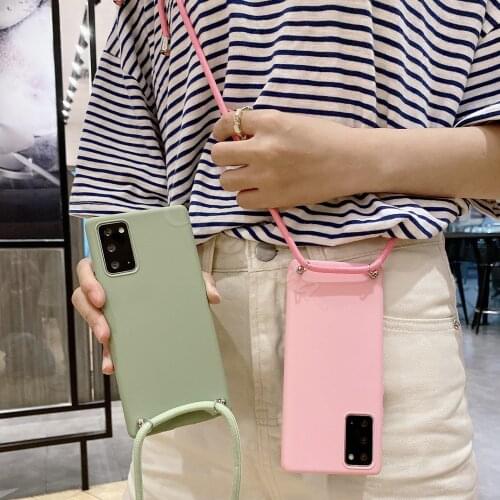 Necklace Lanyard Cord Cover For OPPO A52 A72 A92 A83 A1 A57 A39 A37 R11S R11 R9S R9 Plus Case Liquid Crossbody Strap Chain Funda