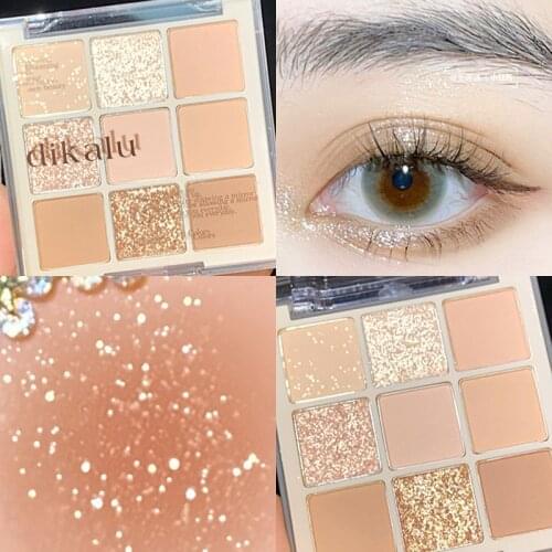 9 Colors Matte Eyeshadow Palette Eyeshadow Primer Waterproof Glitter Nude Eye Pigment Matte Shimmer Shine Eyeshadow Powder