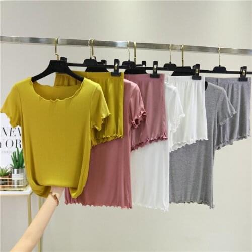 Casual Solid Tracksuits Womens Outfits Two Piece Suit Home Loose Sports Fashion Bicycle Shorts Suits 2021 Summer Clothes Y231