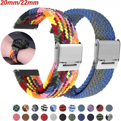 22mm 20mm Adjustable nylon strap for Huawei watch GT2/Active 2/Amazfit gtr comfortable bracelet strap for Samsung galaxy watch 3