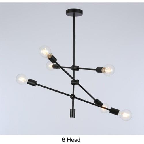 Nordic E27 Black Gold Industrial LED Chandeliers Modern Chandelier Light Fixtures for Kitchen Living Room Lustres Para Sala
