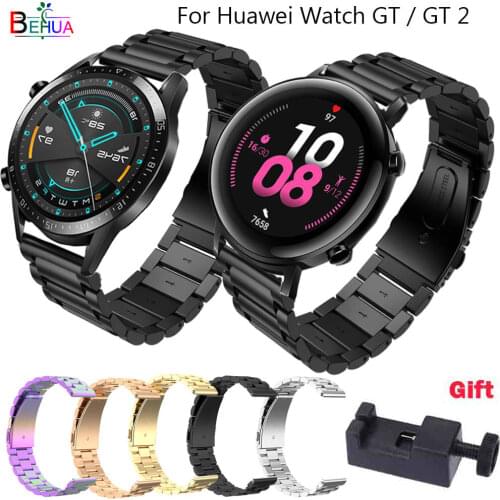 BEHUA Stainless Steel 20mm Watchband Replacement for HUAWEI WATCH GT 2 42mm watchband 22mm For HUAWEI WATCH GT 2 46mm strap Belt