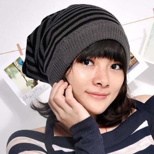 2017 Korean Hot couple wool hats for men and women, Double-sided can wear knitted cap, Can when scarf,multi-color