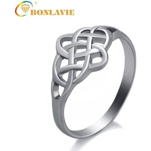 BONLAVIE Jewelry Wholesale Womens Alloy Ring Celtic Ladies Fashion Ring