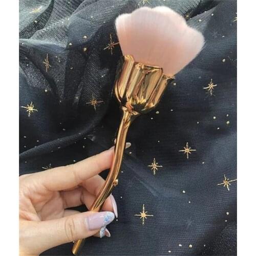 Rose Nail Art Dust Brush For Manicure Beauty Brush Blush Powder brushes Fashion Gel Nail Accessories Nail Material Tools