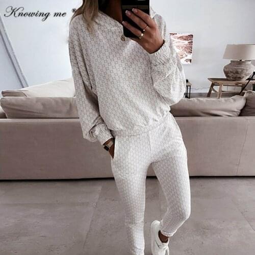 2021 Autumn Casual hoodies tracksuit set Women Printed Hooded pullovers and long pants two piece set Female fashion outfit set