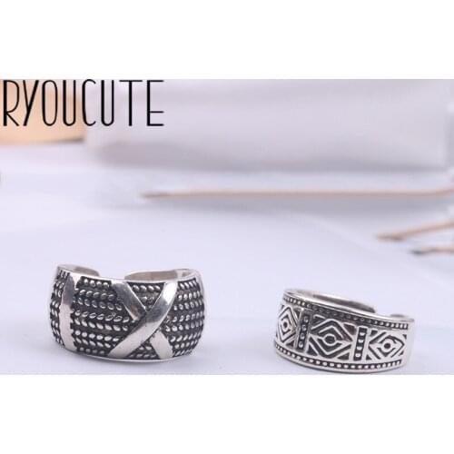 2019 Bijoux Fashion Real Silver Color Fancy Rings for Women Boho Adjustable Antique Rings Anillos