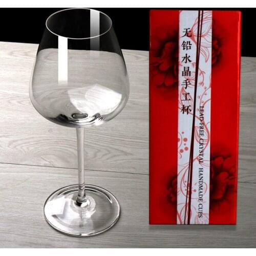 1pcs 650ml lead free crystal red wine glass high foot wine glass Burgundy wine glass wine set single gift box set 1 box
