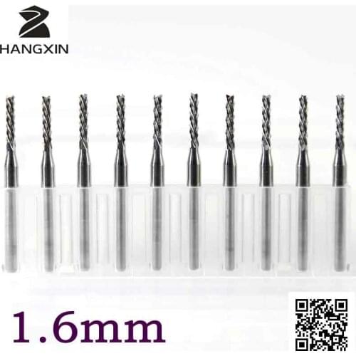 10PCS PCB left hand cutter 1.0mm 1.5mm 1.6mm 2.0mmflexible circuit board cutter head, CNC milling cutter, tungsten carbide