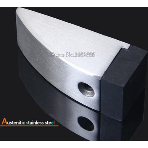 2pcs/lot High Quality 304 Stainless Steel Door Stops Stopper Wedge Shaped Door Stop Holder Cather Security Home Office Tool K149