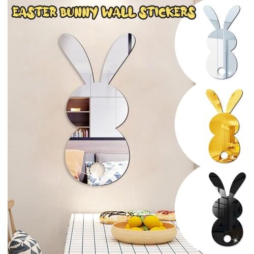 2021 Easter Window Stickers Bunny Stickers Decal Happy Easter Decor For Home Party Self Adhesive Mirror Wall Sticker Wholesale