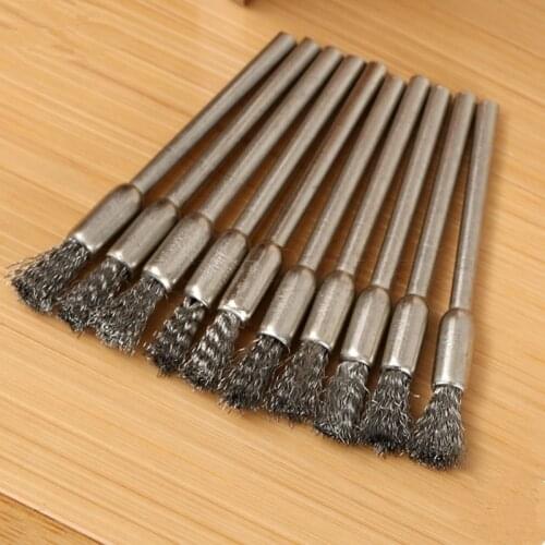 6PCS 3mm Rotary Steel Wire Wheel Brush Brushes Cup Tool Shank Grinder Drill Rust Weld