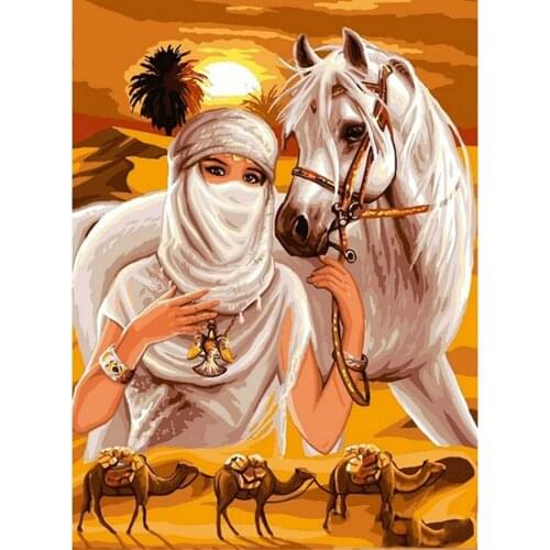 New product 5D DIY diamond painting full square/round diamond "desert girl" embroidery cross stitch gift home decoration gift