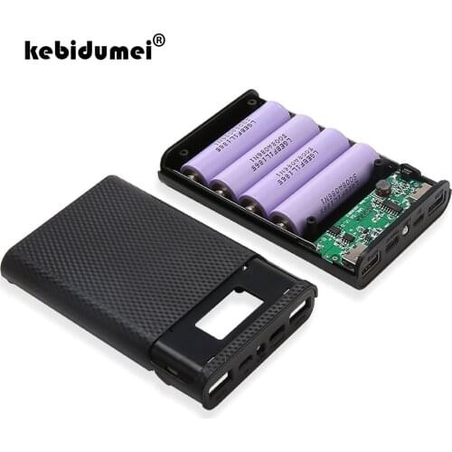 5V 2A Battery Charge Storage Box 4x18650 Dual USB Type C DIY Power Bank Case For Smart Phones For Android Micro USB Interface