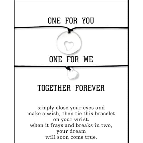 A SET- Heart Pinky Promise Adjustable Bracelets Best Friends Forever Lover Women Men Unisex Couple Fashion Jewelry Drop Shipping