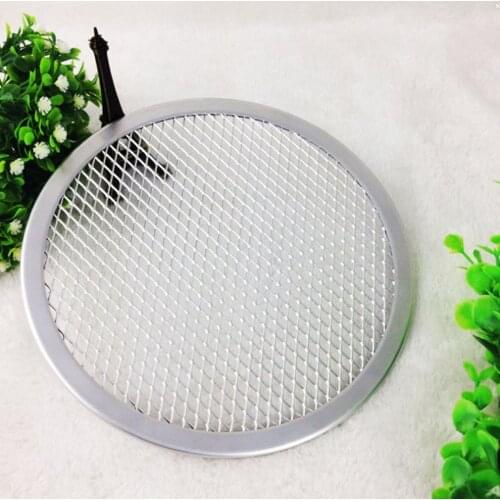 Hot 1pc 12'' Aluminum Pizza Tray Mesh Round Pizza Screen Pastry Baking Tools Pancake Net Baking Pan Pizza Net Baking Accessories