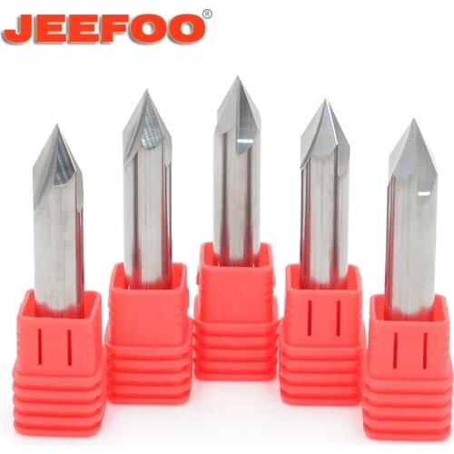 CNC Carbide Chamfer Milling Cutter V Grove Router 60 90 120 Degree Coated 3 Flutes Deburr End Mill Engraving Chamfer