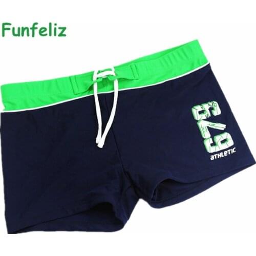 Boys swimwear Brand New Childrens Swim Trunks for boy 2016 Cute Letter Kids Bathing suit 6-16T