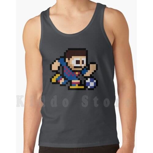 Lionel ( ) Retro Nes Pixel Art Tank Tops Vest Sleeveless Soccer Football Lionel Fut La Pulga Spain Gaming Video