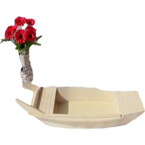 Handmade carving miniature wood boat craft