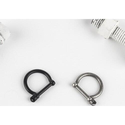 Vintage D Shape Stainless Steel Horseshoe Screw Men Ring Screwdriver Rings For Women Party Punk Cool Finger Male Rings