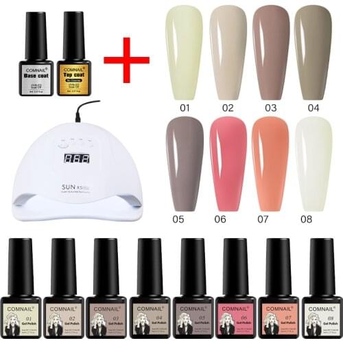 Gel Nail Polish Set With 54W 36LED Nail Dryer for Manicure Long Lasting Gel Varnish Nude Colors Soak Off UV LED Base Top Coat