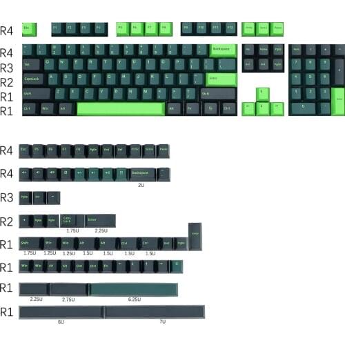 160 Keys Sonic Theme Double-Color Original Height PBT Customized Mechanical Keyboard Keycaps Set For GH60/68/87/96/104 - Green