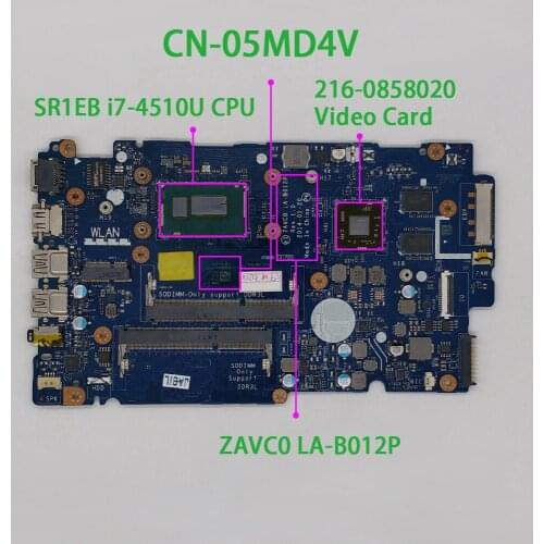 Genuine CN-05MD4V 05MD4V 5MD4V ZAVC0 LA-B012P w I7-4510U Laptop Motherboard for Dell Inspiron 5447 5442 5542 5547 Notebook PC