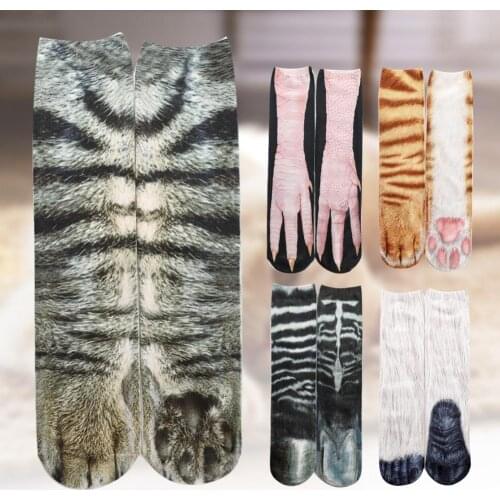 40cm Adult Unisex Printing Animal Foot Paw Feet Equipment Socks Warm Double-Side 3D Print Animal Foot Hoof Paw Simulation Sock