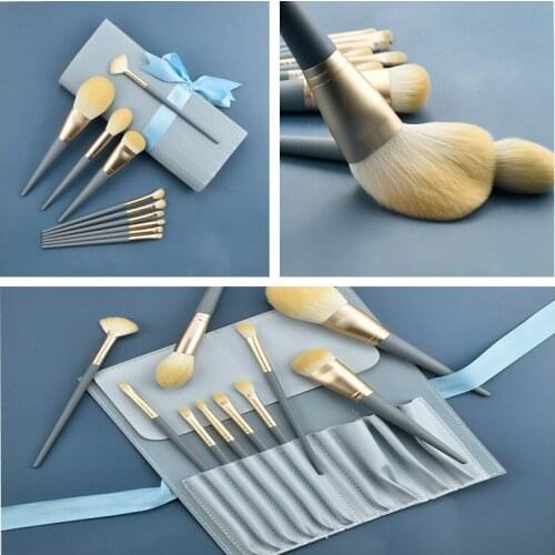 New 10pcs Makeup Brushes Tool Set Cosmetic Powder Eye Shadow Foundation Blush Blending Beauty Make Up Brush Maquiagem with bag
