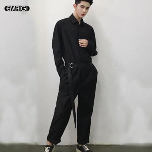 Couple Clothes Men Women Streetwear Hip Hop Casual Pants Overalls Male Long Sleeve Cargo Trousers Black Jumpsuits
