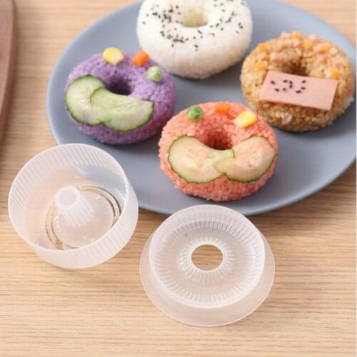 Donut Shape Onigiri Form Plastic Non-Stick Japanese-style Bento Sushi Maker Set DIY Easy Rice Ball Press Mold Seaweed Making Kit