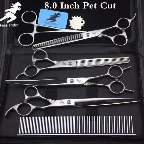 8.0inch Professional Premium Sharp Edge Dog PET GROOMING SCISSORS SHEARS Pet Scissors Set, technicolor Bright white Pet Scissors