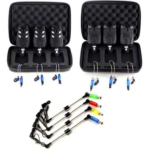 Fishing Bite Alarms Chain Alert Swinger Set Fishing Alarm Kit LED Alarm Indicator Sound Alert Fishing Swinger A544