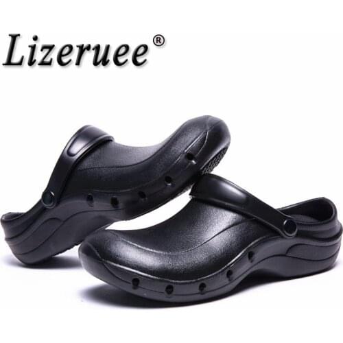 Lizeruee Summer EVA Clogs Men Sandals Slip On Garden Shoes Oilproof Beach Sandals For Men Casual Slippers Men Unisex Shoes CS584