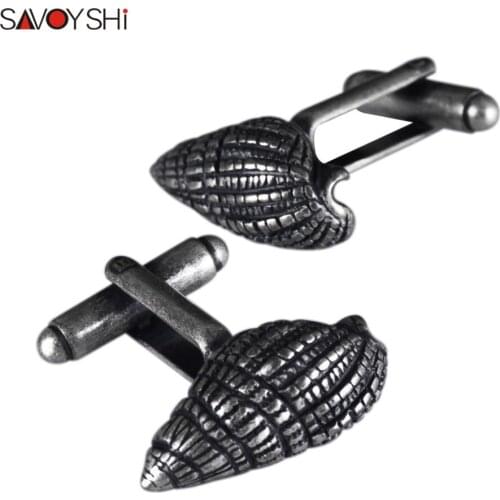 SAVOYSHI Ancient Conch Model Shirt Cufflinks for Mens Cuff bottons High Quality Cuff links Brand Man Jewelry Gemelos