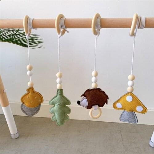 Nordic Baby Gym Play Nursery Sensory Ring-pull Toys Kids Room Decoration Ornament Accessories Wooden Fitness Rack Hanging Decor
