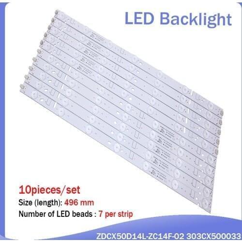 LED Backlight strip 14 lamp For ZDCX50D14R-ZC14F-02 01 ZDCX50D14L-ZC14F-02 303CX500033 LT-50E350 LT-50E560 CX500DLEDM