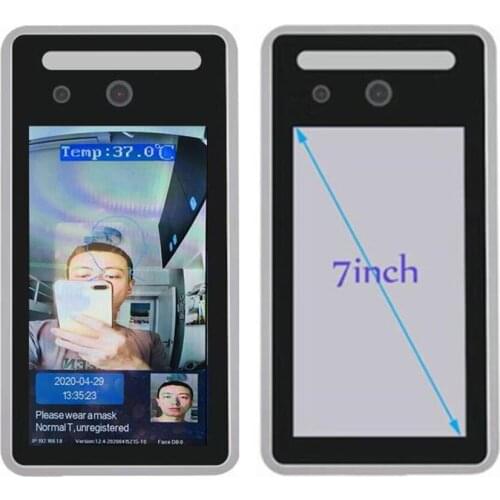 7 Inch AI Thermal Camera 1080P Face Recognition Body Temperature Detect High Fever Alarm Door Access Control Time Attendance