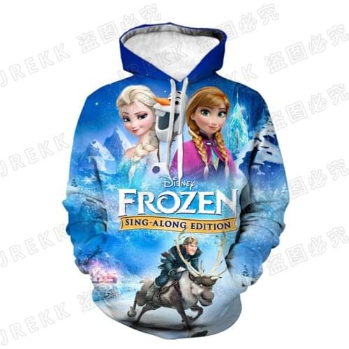 Sweatshirt Anime Cartoon Disney Movie Frozen 3D Print Boy Girl Kids Hoodies Streetwear Fashion Spring Women Men Pullover