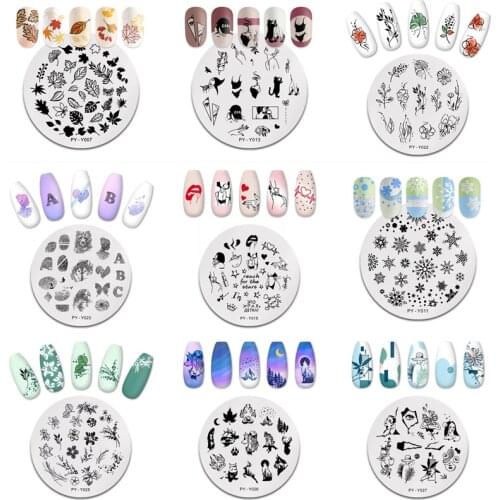 Flower Geometry Nail Stamping Plates Animal Leaves DIY Image Stencil for Nails Polish Printing Templates Tools 26 style