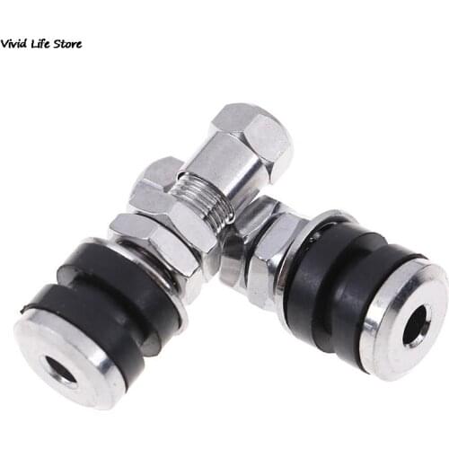 2Pcs/Pair Alloy Rubber Silver Universal Tubeless Tyre Bicycle Auto Parts Tire Valve Accessories