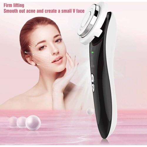 USB Rechargeable Colored Light Iontophoresis Beauty Instrument EMS Facial Massager Skin Rejuvenation Import Face Lifting Device