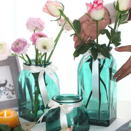 Vase Home Decor Color Transparent Glass Living Room Accessories кашпо для цветов вазы для интерьера для домашнего интерьера