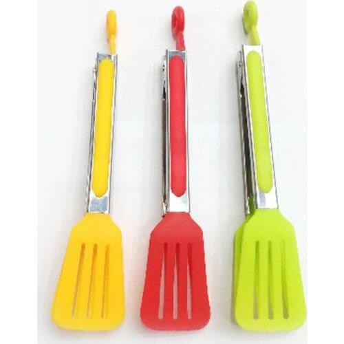 Nylon Shank Stainless Steel Silicone Food Tong 1Pc 9 Inch Dessert Tweezer BBQ Clip Salad Cooking Clamp Kitchen Supplies