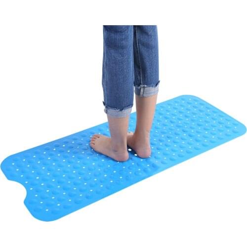 100*40 cm Non-Slip Mat Rectangle Non-Slip Secure Safety Mat With Suction Cup Bathtub Kitchen Bathroom Home Use Blue